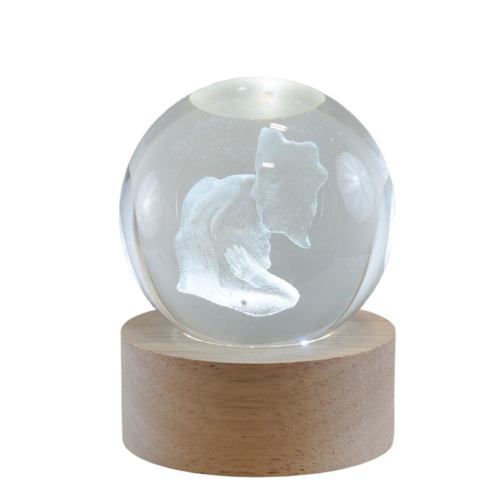 LAMPADA GLOBO FIGURA UOMO E DONNA H.8 CON BASE E BOX